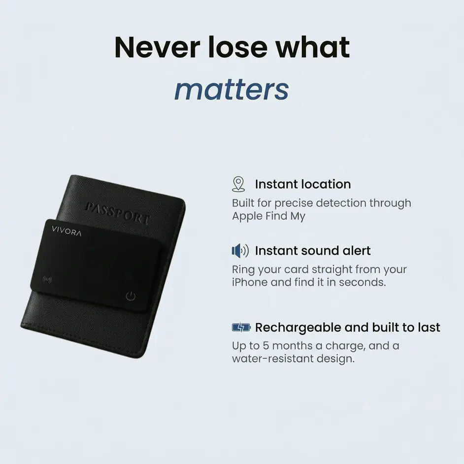 Vivora TrackCard™ – Wallet Tracker Card, No Subscription (Android/Apple)