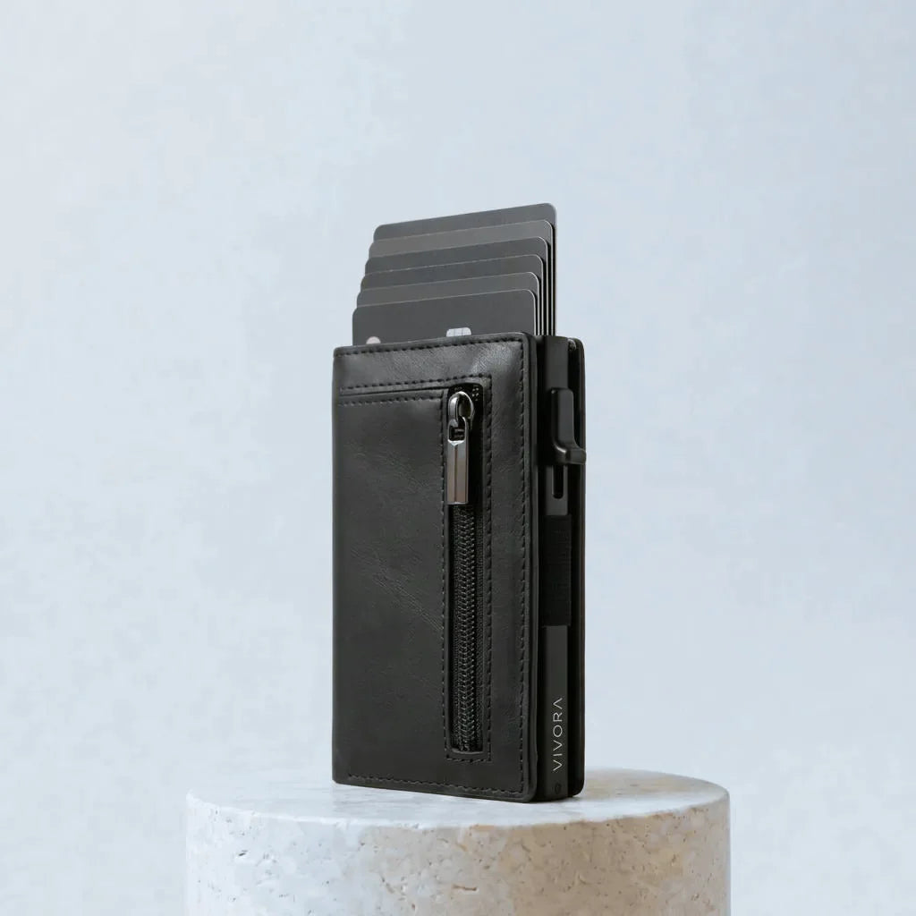 Vivora SlimFold™ – RFID Card Wallet with Pop-Up Card Holder