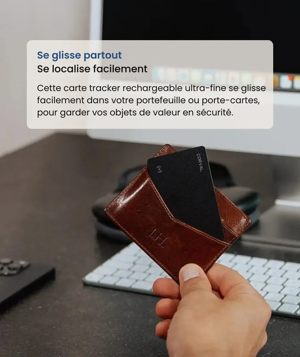 The TrackCard slides into a card holder