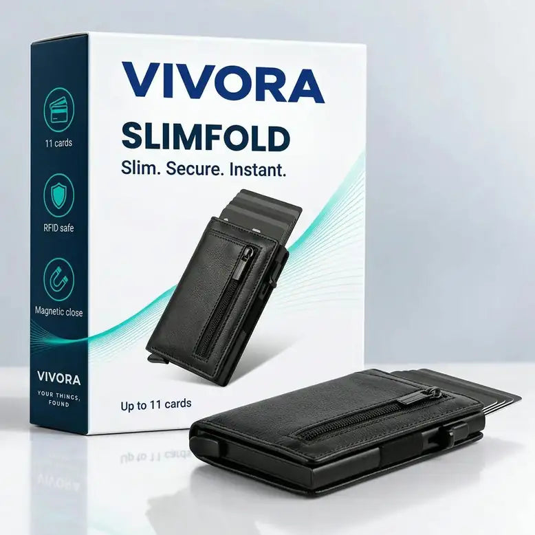 Vivora SlimFold™ – RFID Card Wallet with Pop-Up Card Holder