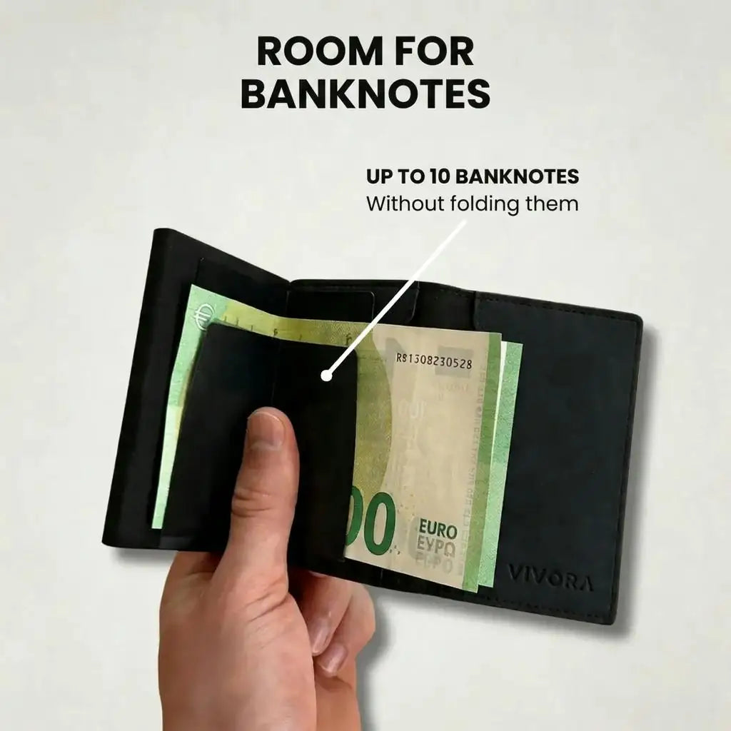 Vivora SlimFold™ – RFID Card Wallet with Pop-Up Card Holder