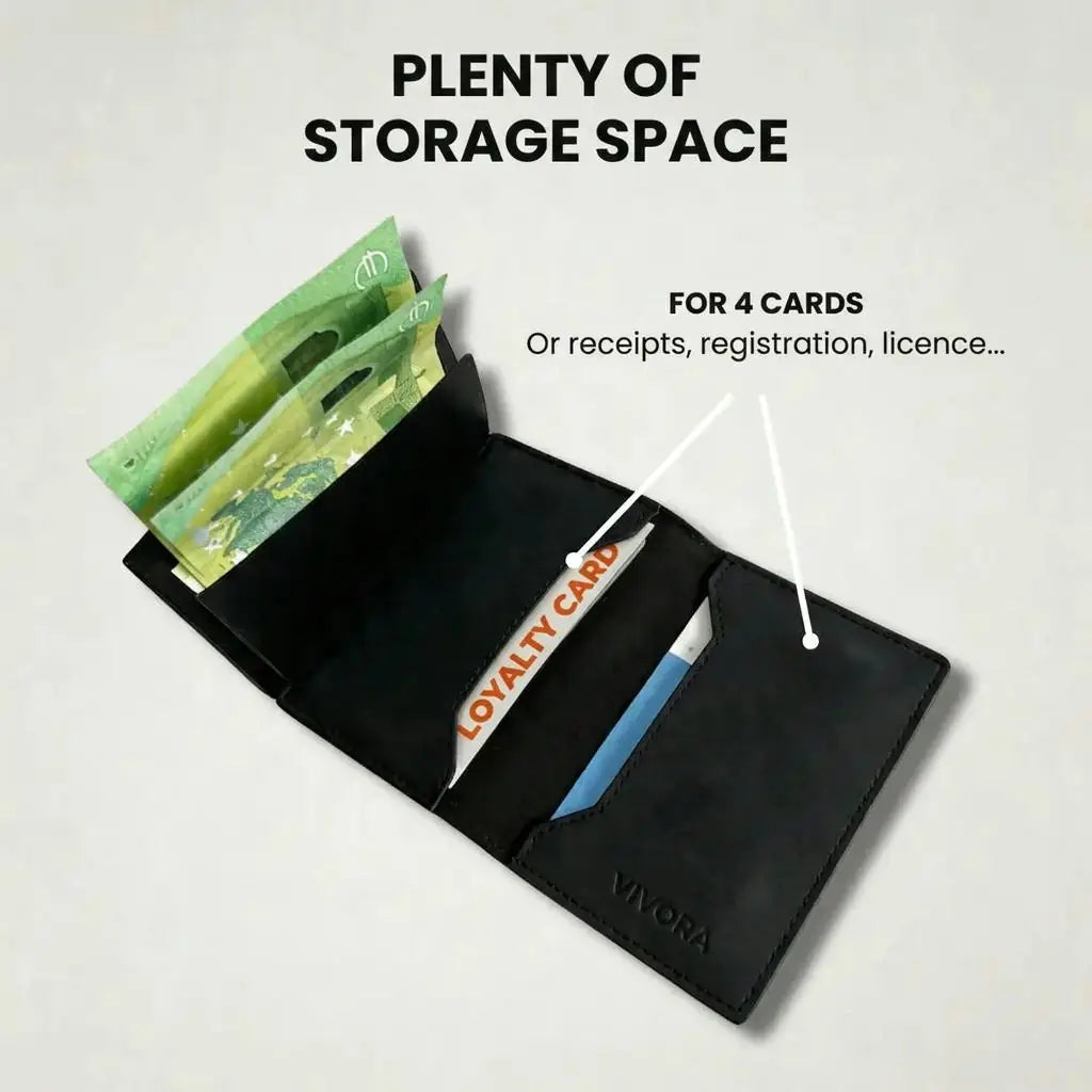 Vivora SlimFold™ – RFID Card Wallet with Pop-Up Card Holder